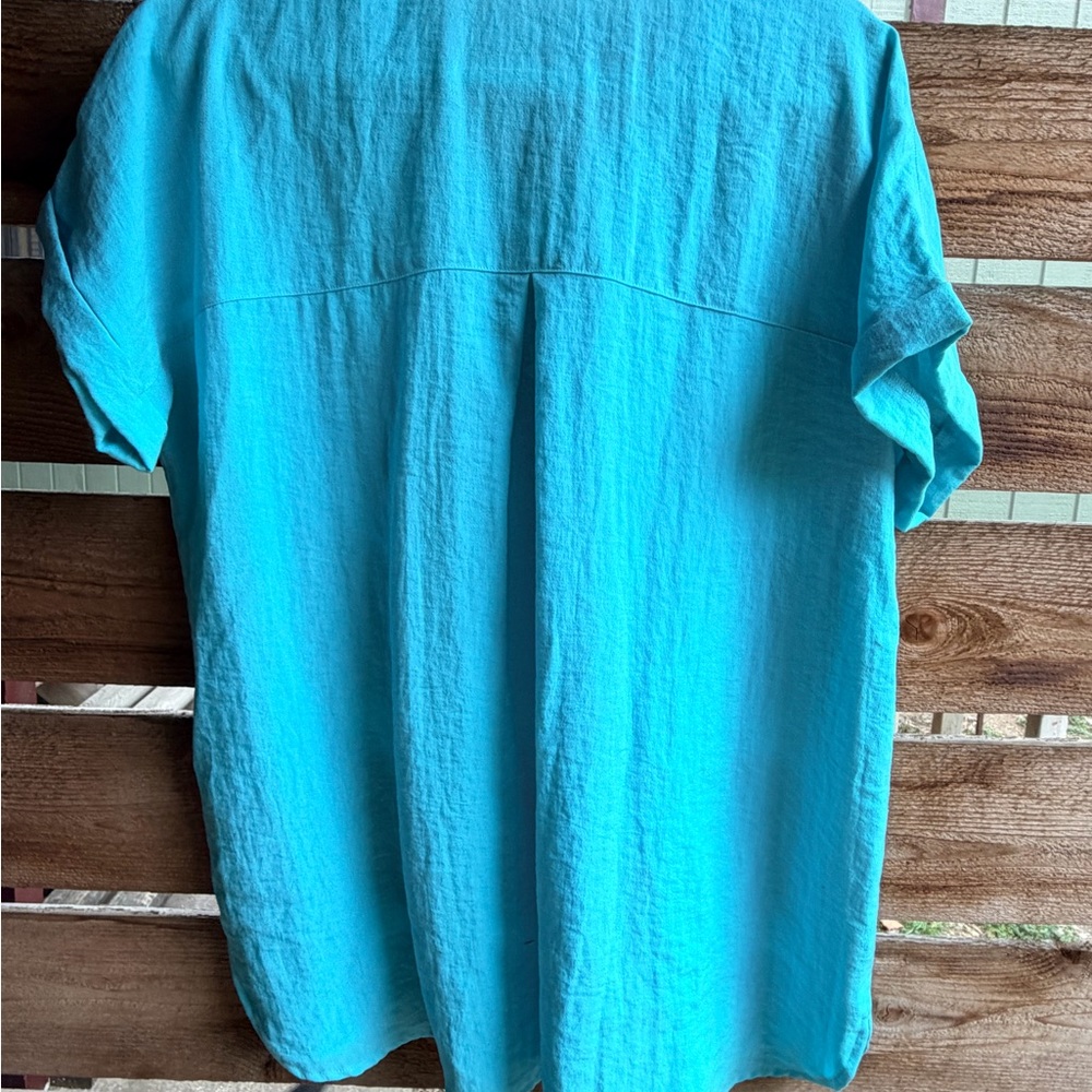 John Mark Turquoise Button-Down Shirt Triangular … - image 6